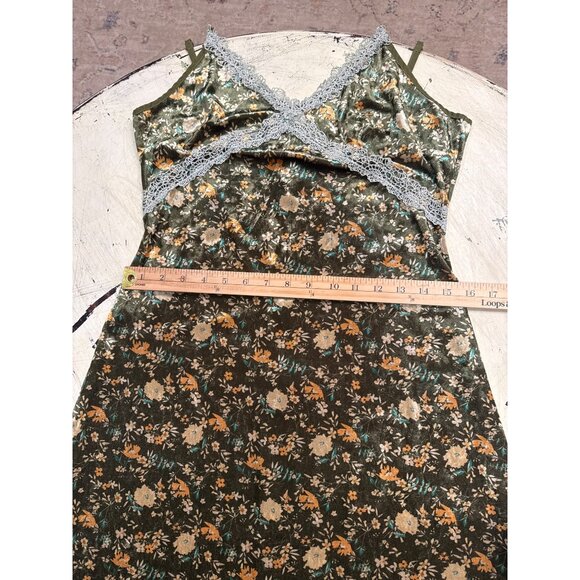 Vintage-Inspired Floral Slip Dress With Lace Trim Adjustable Straps y2k - Picture 6 of 7